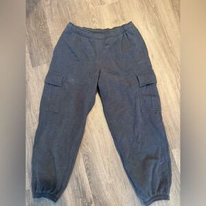 Aritzia Navy Cargo Sweatfleece Mega Fit